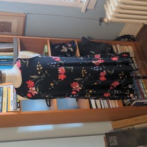Old Navy sz L black floral Jersey tank dress